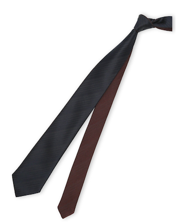 シルクサテン リバーシブル ナロータイ 7.5cm幅 紺×ワイン