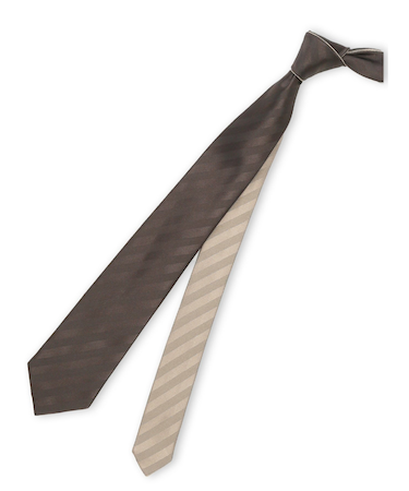 シルクサテン リバーシブル ナロータイ 7.5cm幅 茶×ベージュ