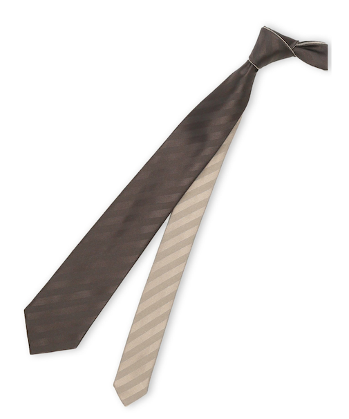 シルクサテン リバーシブル ナロータイ 7.5cm幅 茶×ベージュ