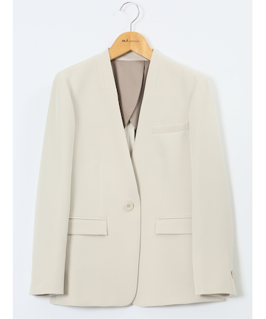 ダブルクロス カラーレスジャケット ベージュ(セットアップ可能)