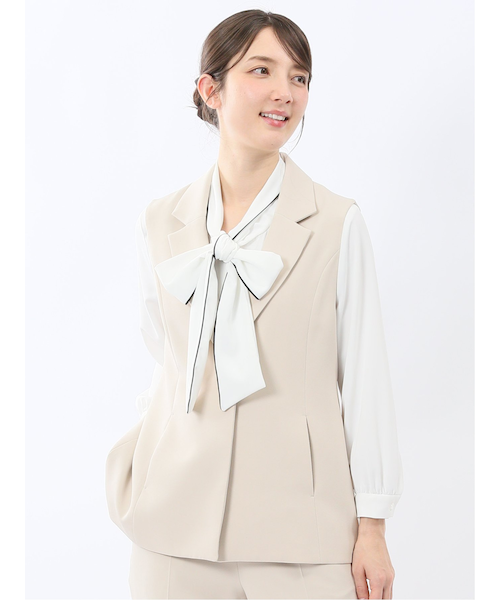 未使用 AP STUDIO☆ *ダブルクロスロングベスト☆ベージュ 未使用 AP