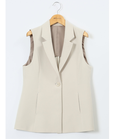 ダブルクロス ロングジレ ベージュ(セットアップ可能)