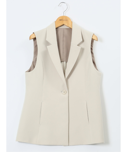 ダブルクロス ロングジレ ベージュ(セットアップ可能)