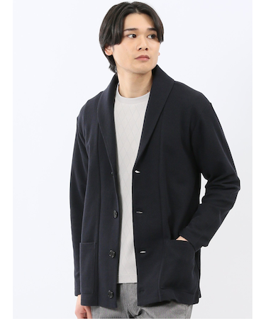 綿混鹿の子 ショールカーディガン