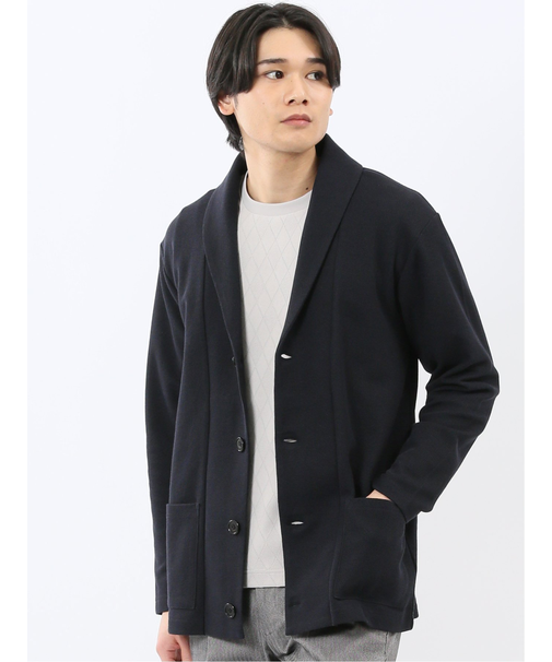 綿混鹿の子 ショールカーディガン