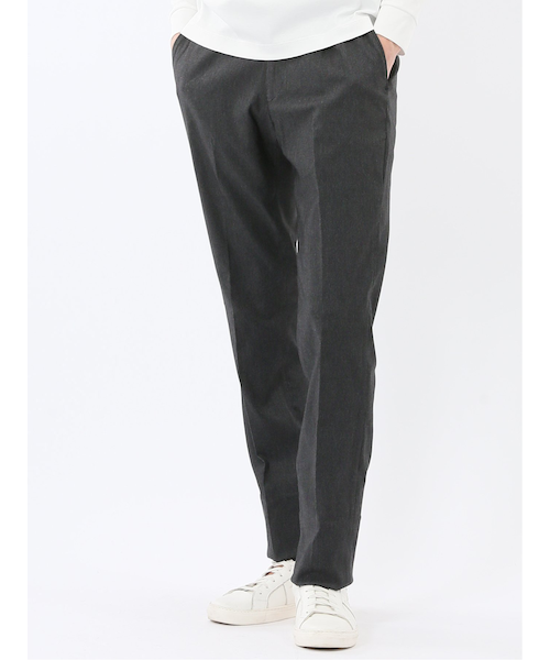 クロスストレッチ スリムフィット ノータックスラックス 黒