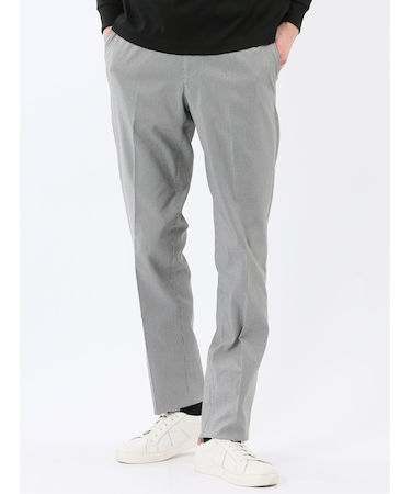 クロスストレッチ スリムフィット ノータックスラックス 千鳥(セットアップ可能)