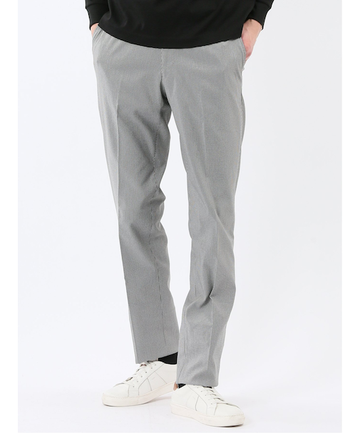 クロスストレッチ スリムフィット ノータックスラックス 千鳥(セットアップ可能)