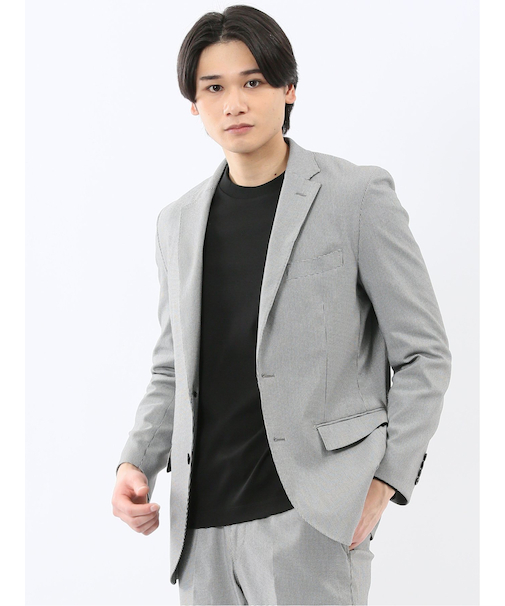 クロスストレッチ スリムフィット 2ボタンジャケット 千鳥(セットアップ可能)