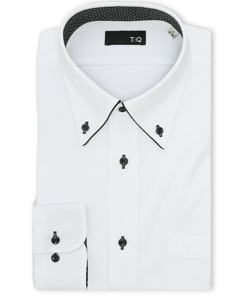 ノンアイロンストレッチ NEWスタンダードフィット ボタンダウン長袖ニットシャツ