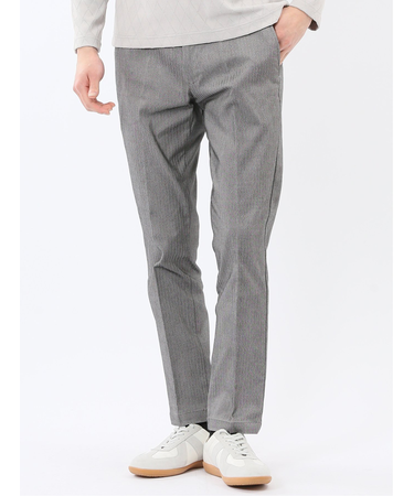 クロスストレッチ トラウザーパンツ ヘリンボン