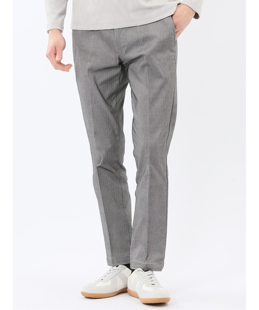 クロスストレッチ トラウザーパンツ ヘリンボン