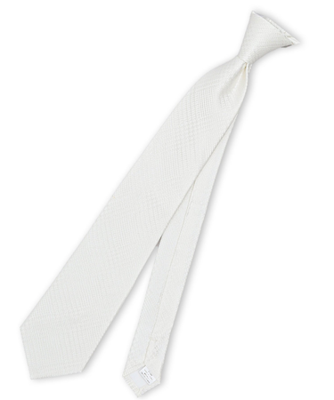 シルク フォーマルネクタイ 8.0cm幅 白グレンチェック