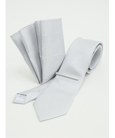 フォーマルネクタイ＆チーフ＆タイバー BOXセット ストライプ