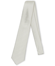 シルク フォーマルネクタイ 8.0cm幅 白ストライプ