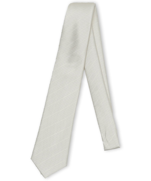 シルク フォーマルネクタイ 8.0cm幅 白ストライプ