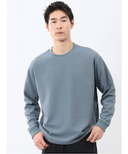 ブロックジャガード クルーネック長袖Tシャツ