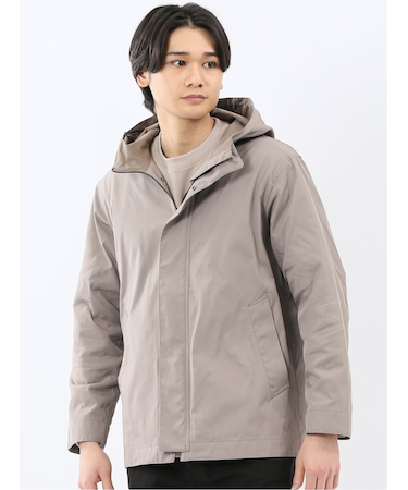 撥水ダブルフェイス フーデッドブルゾン