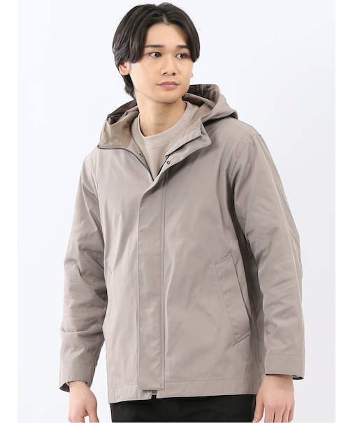 撥水ダブルフェイス フーデッドブルゾン