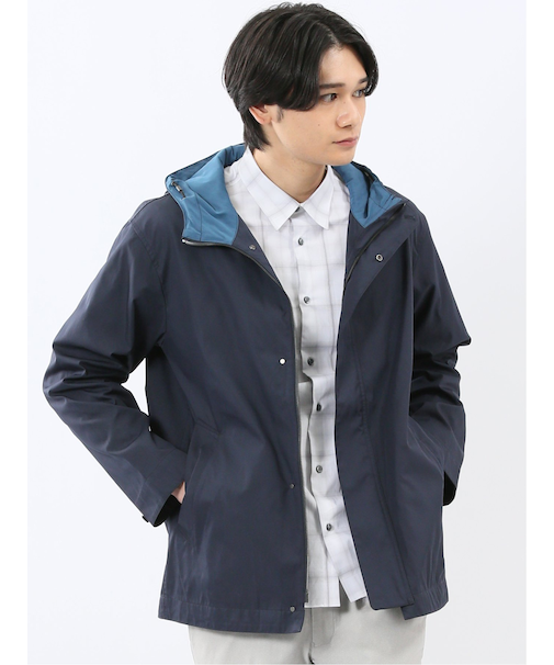 撥水ダブルフェイス フーデッドブルゾン