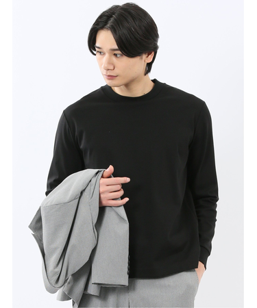 【DRESS T-SHIRT】シルケットスムス スロープネック 長袖Tシャツ