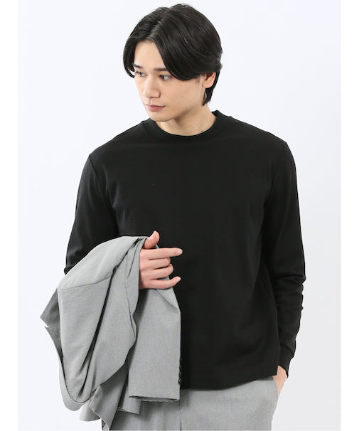 【DRESS T-SHIRT】シルケットスムス スロープネック 長袖Tシャツ