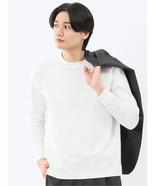 【DRESS T-SHIRT】シルケットスムス スロープネック 長袖Tシャツ