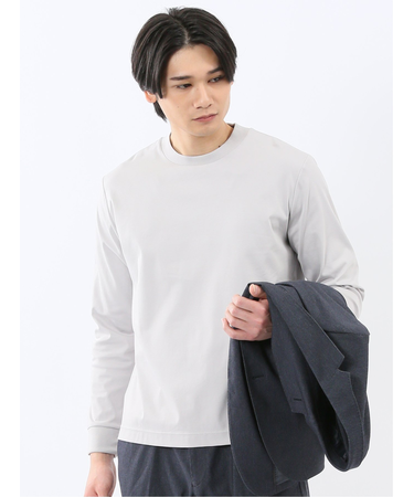 【DRESS T-SHIRT】シルケットスムス スロープネック 長袖Tシャツ