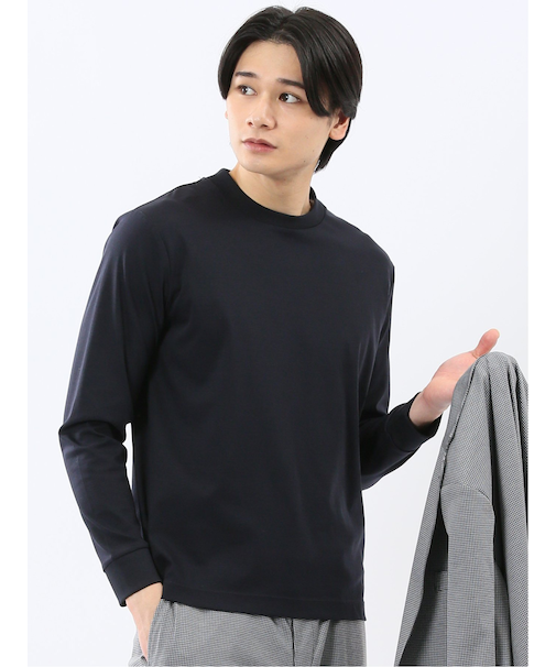 【DRESS T-SHIRT】シルケットスムス スロープネック 長袖Tシャツ