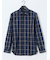 ストレッチ 綿チェック ボタンダウン長袖シャツ