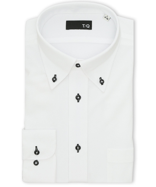 ノンアイロンストレッチ NEWスタンダードフィット ボタンダウン長袖ニットシャツ