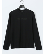 綿天竺 メッセージロゴ クルーネック長袖Tシャツ