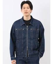ストレッチ デニム ブルゾン(セットアップ可能)