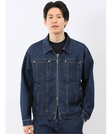 ストレッチ デニム ブルゾン(セットアップ可能)