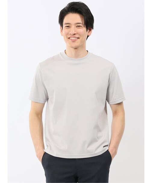 【DRESS T-SHIRT】シルケットスムス スロープネック 半袖Tシャツ