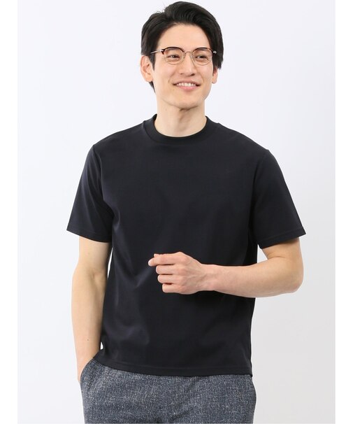 【DRESS T-SHIRT】シルケットスムス スロープネック 半袖Tシャツ