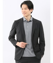 TechCool スリムフィット 2ボタン ジャケット 黒(セットアップ可能)