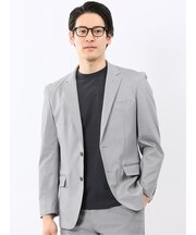 クロスストレッチ スリムフィット 2ボタンジャケット ライトグレー(セットアップ可能)