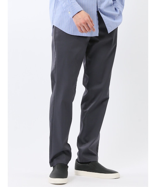 ストレッチ 綿混 サテン トラウザー パンツ