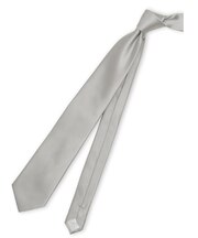 シルク フォーマルネクタイ 8.0cm幅 シルバー繻子