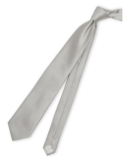 シルク フォーマルネクタイ 8.0cm幅 シルバー繻子