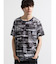 シェラック/SHELLAC メッセージ総柄グラフィック クルーネック半袖Tシャツ