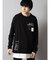 セマンティックデザイン 裾レイヤード クルーネック長袖BIGTシャツ