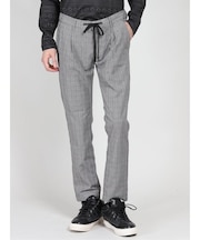 セマンティックデザイン ハイパーストレッチ チェック柄 イージーパンツ