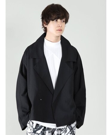 セマンティックデザイン BIGラぺル ルーズ ダブルジャケット