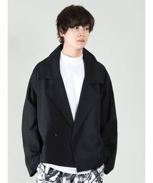 セマンティックデザイン BIGラぺル ルーズ ダブルジャケット