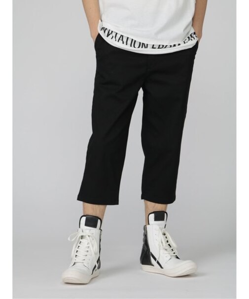 セマンティックデザイン バックシャーリング テーパードクロップドパンツ