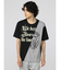 セマンティックデザイン 切替カレッジ クルーネック半袖ルーズTシャツ