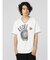 セマンティックデザイン 切替カレッジ Vネック半袖ルーズTシャツ