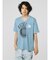 セマンティックデザイン 切替カレッジ Vネック半袖ルーズTシャツ
